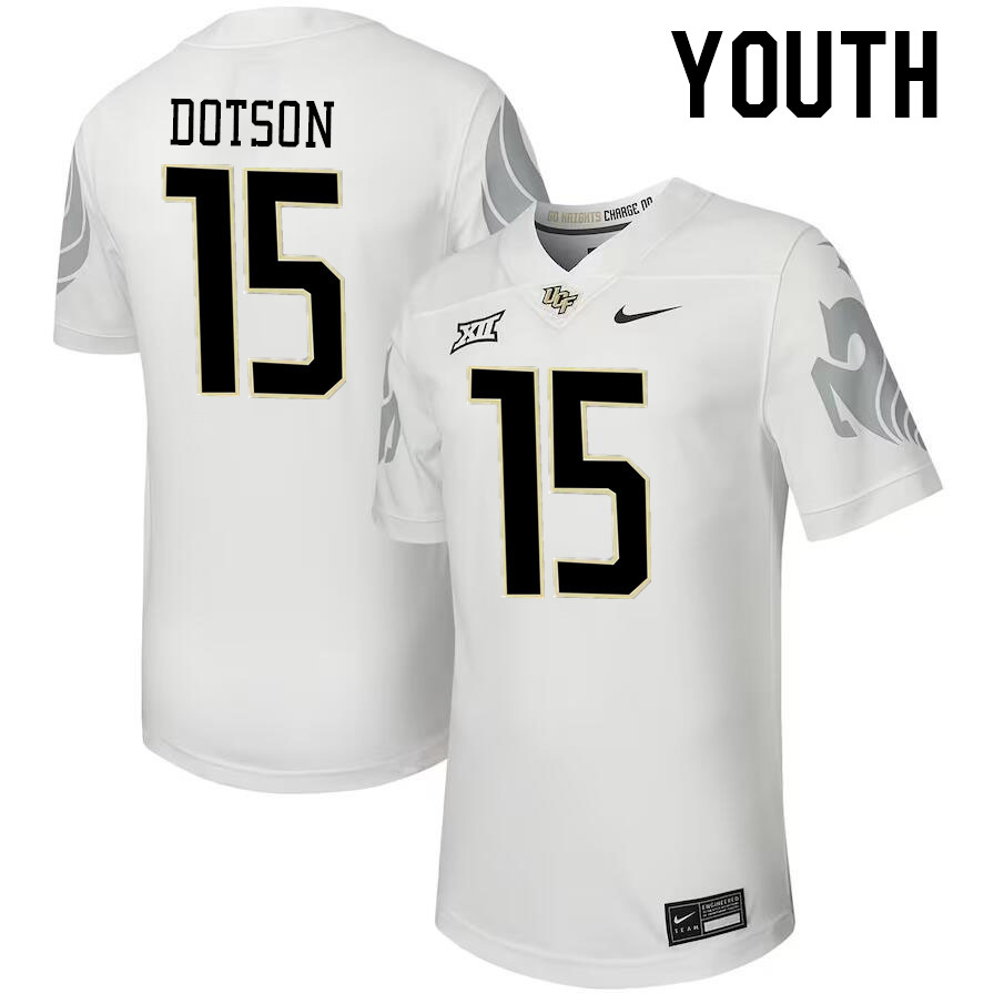 Youth #15 Daylan Dotson UCF Knights Big 12 Conference College Football Jerseys Stitched-Black